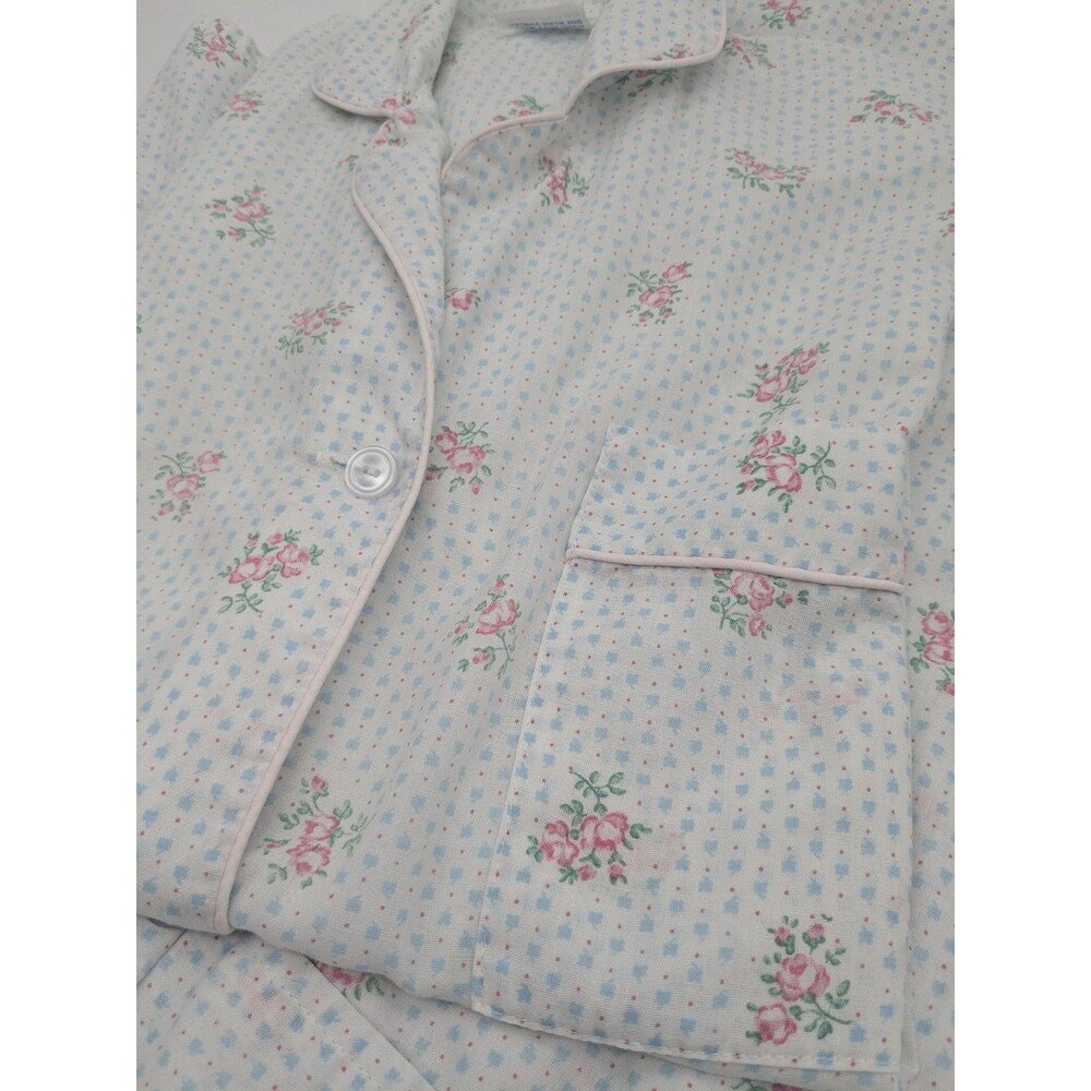 Vintage Carole Floral Pajama Set Made in USA 80s Cottagecore 2pc Size 32 (XS?)